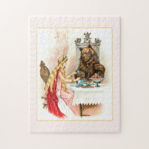 Beauty In Pink And The Beast Jigsaw Puzzle