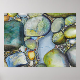 Beauty in River Rocks Poster