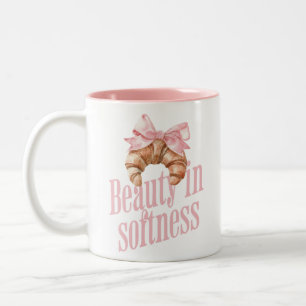 Beauty in Softness Croissant Bow Two-Tone Coffee Mug