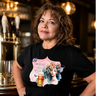 Beauty in the Eye of the Beer Holder Vintage Lady T-Shirt