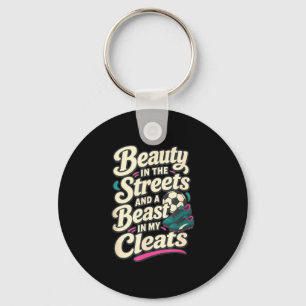 Beauty in the streets soccer cleats key ring