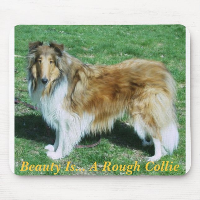 Beauty Is... A Rough Collie Mouse Pad (Front)