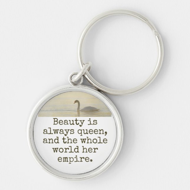 Beauty Is Always Queen - Beauty Quote  Key Ring (Front)