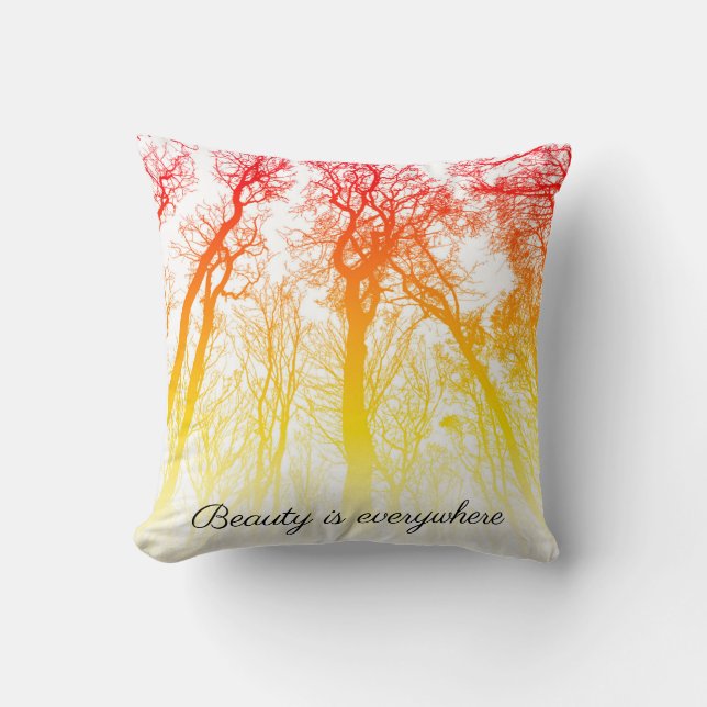 Beauty is everywhere sunset ombre trees cushion (Front)