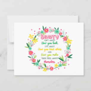 Beauty Isn't About How You Look Postcard
