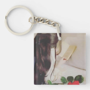 Beauty Keychain Beautiful Girl Rose Book Keychain