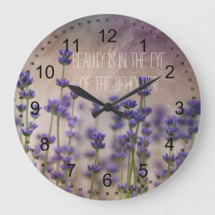 Beauty Lavender Flowers Large Clock