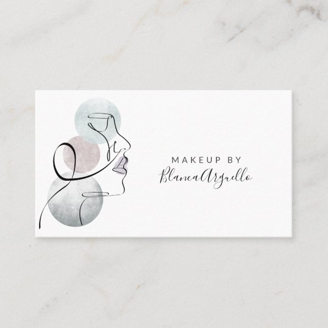 Beauty Logo Makeup Artist Business And Appointment Business Card (Front)