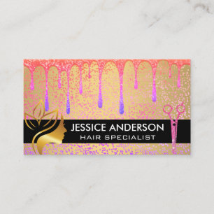 Beauty Logo Salon Scissors and Product Business Card