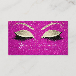 Beauty Loyalty Card 10 Lash Hot Pink Gold Crown