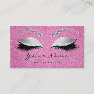 Beauty Loyalty Card 10 Lash Pink Grey Silver Crown