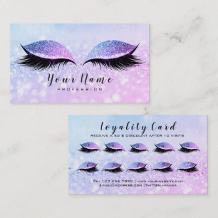 Beauty Loyalty Card 10 Makeup Lashes Miami PInk