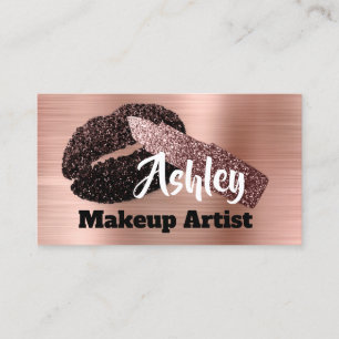 Beauty Makeup Artist Appointment Kiss Rose Gold1 Business Card