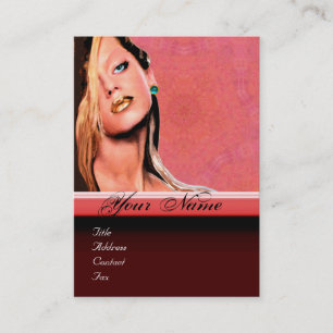 BEAUTY MAKEUP ARTIST monogram pink blue sapphire Business Card