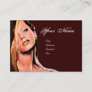 BEAUTY MAKEUP ARTIST monogram ,topaz yellow brown Business Card