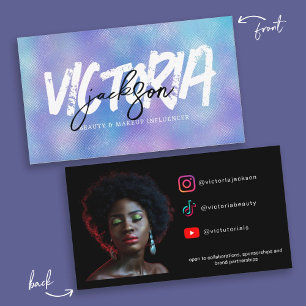 Beauty Makeup Influencer Faux Iridescent Custom Bu Business Card