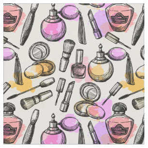 Beauty Makeup Pattern Fabric