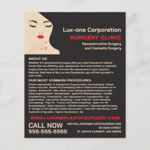 Beauty Model, Plastic Surgeon, Plastic Surgery Flyer
