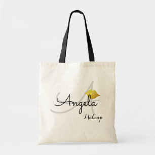 beauty monogram tote bag for makeup artists