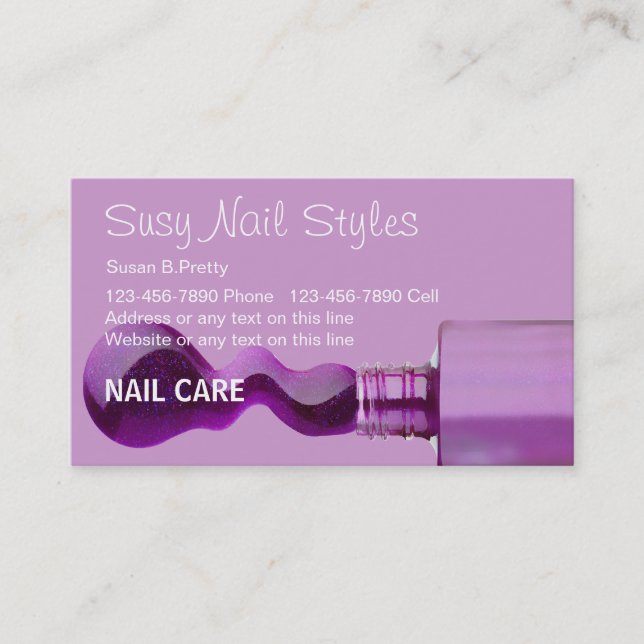 Beauty Nail Salon Business Cards (Front)