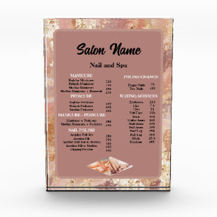 Beauty Nail Salon Price List menu Marble Photo Block