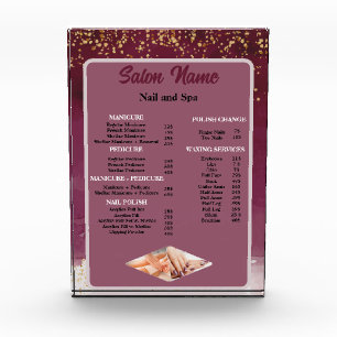 Beauty Nail Salon Price List menu red purple Photo Block