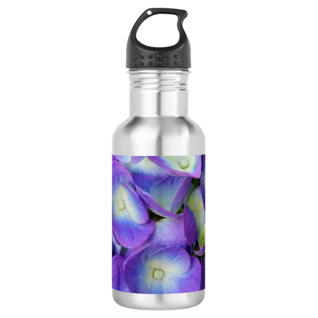 Beauty Of a Blue Hydrangea Water Bottle (Front)