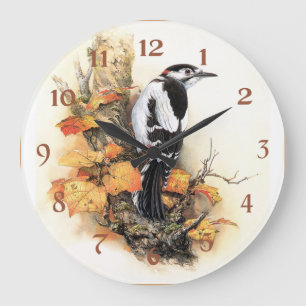 Beauty of Autumn Bird Large Clock