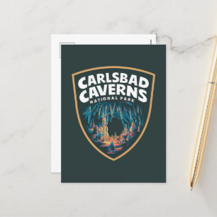 Beauty of Carlsbad Caverns National Park Emblem Holiday Postcard