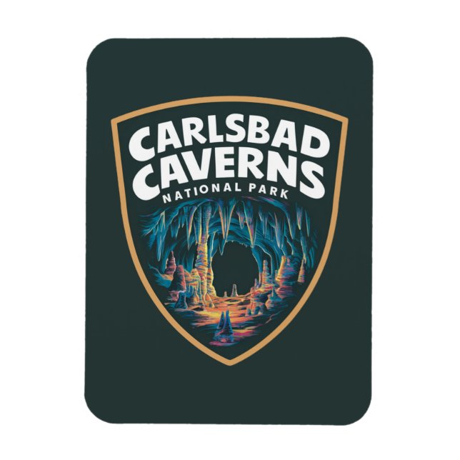 Beauty of Carlsbad Caverns National Park Emblem Magnet (Vertical)