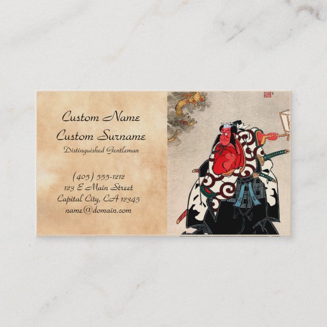 Beauty of Geisha - cool japanese portrait painting Business Card (Front)