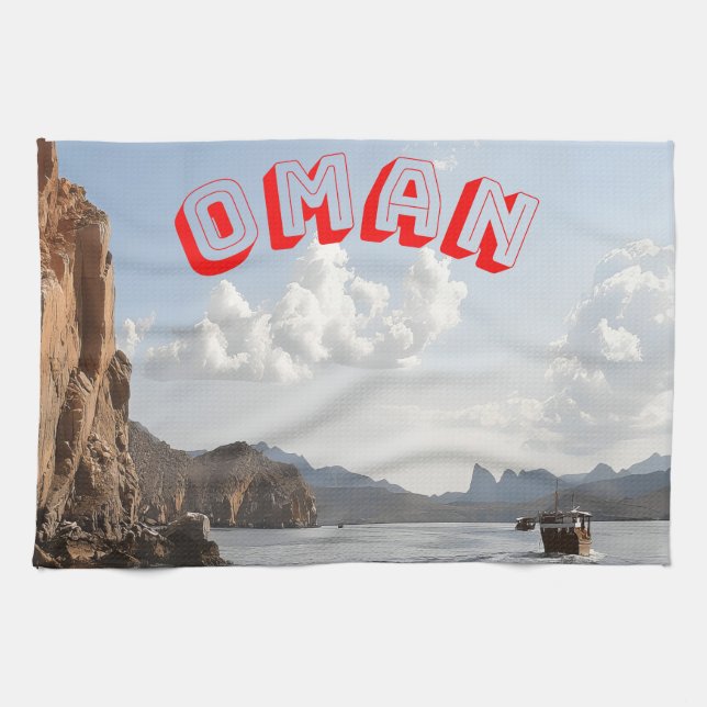 Beauty of Oman's coastline  Tea Towel (Horizontal)