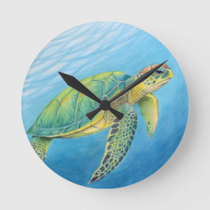 Beauty of the turtle round clock