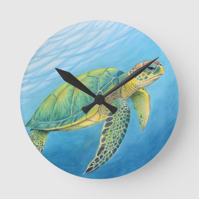 Beauty of the turtle round clock (Front)