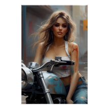beauty on the motorcycle artwork