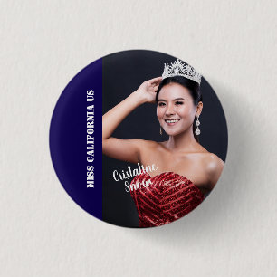 Beauty Pageant Button Pin - Light Text