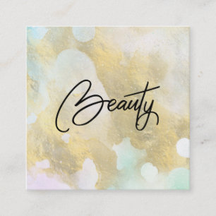 *~* BEAUTY Pastel Rainbow Gold Foil  Business Card