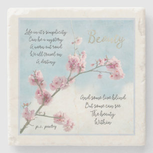 Beauty Poem (written by me & my photography) Stone Coaster