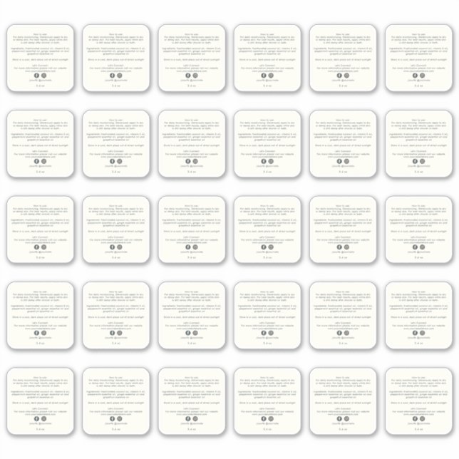 Beauty Product Ingredients 2 inch Sticker 30x (Front)