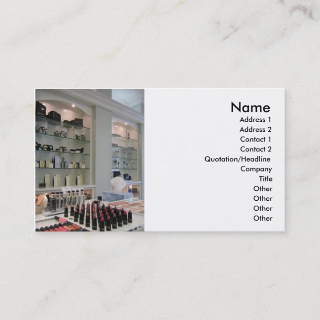 Beauty Products Business card (Front)