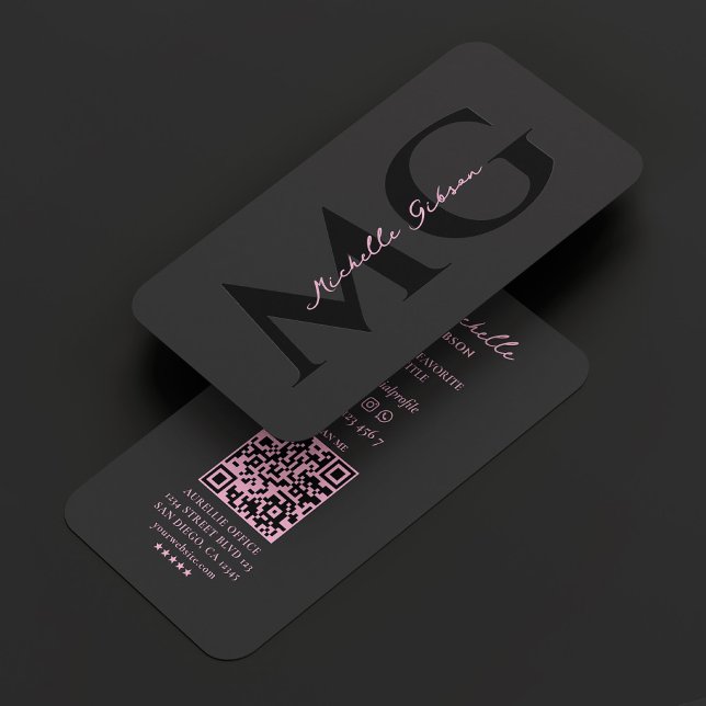 Beauty Professional Aesthetic Black Pink Marketing Business Card (Beauty Professional Aesthetic Black Pink Marketing Business Card
)