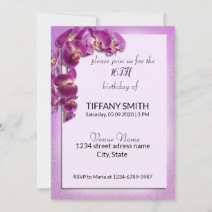 Beauty Purple Orchid Invitation