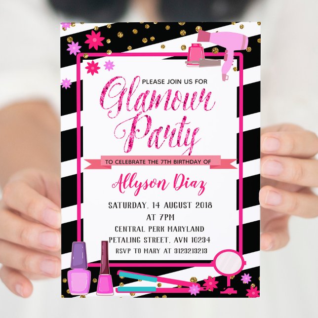 Beauty Queen Glamour Party Birthday Invitation (Creator Uploaded)