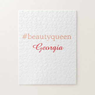 Beauty queenhashtag light red add name girl boss  jigsaw puzzle