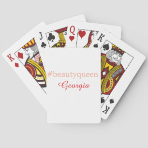 Beauty queenhashtag light red add name girl boss  playing cards