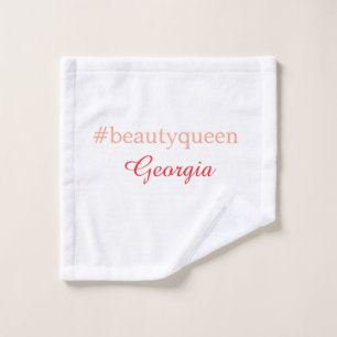Beauty queenhashtag light red add name girl boss wash cloth
