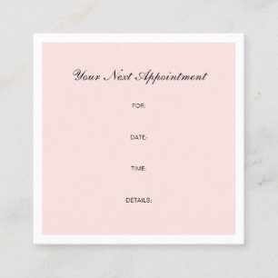 Beauty Salon Appointment Reminder Trendy Plain Card