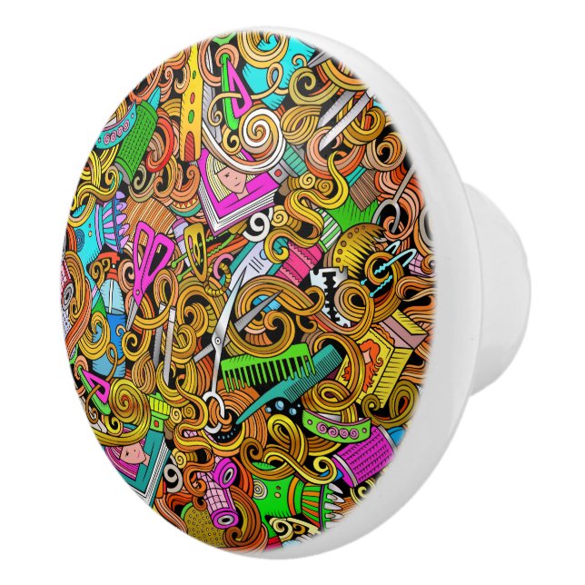 Beauty Salon / Barber / Hair Ceramic Knobs (Right)