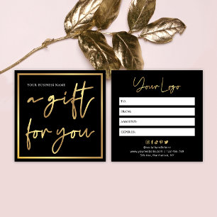 Beauty Salon Black & Gold Chic Gift Certificate