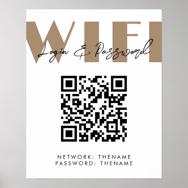 Beauty Salon Cafe Wifi Network QR Code Poster (Front)